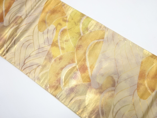 引き箔波模様織り出し袋帯